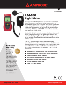 LM-100 Light Meter Data Sheet