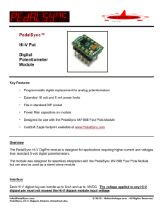 PedalSync™ Hi-V Pot Digital Potentiometer Module