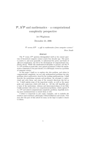 P, NP and mathematics – a computational complexity perspective