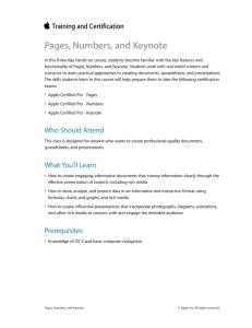 Pages, Numbers, and Keynote - Training