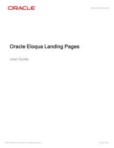 Oracle Eloqua Landing Pages User Guide