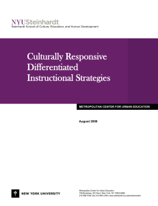 Culturally Responsive Differentiated Instructional Strategies