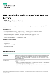 HPE Installation and Startup of HPE ProLiant Servers