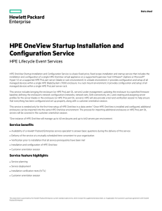 HP OneView Startup Installation and Configuration datasheet