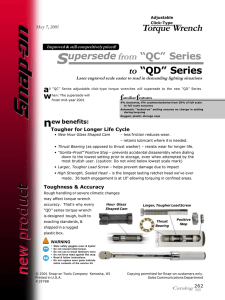 supersede Torque Wrench from “QC” Series to “QD” Series - Snap-on