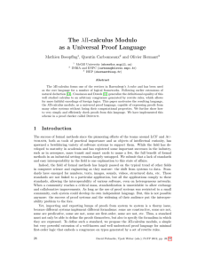 The λΠ-calculus Modulo as a Universal Proof - CEUR