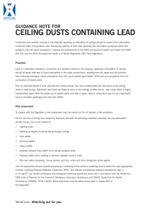 Guidance Note For Ceiling Dusts Containing Lead