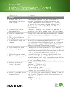 Lutron Temperature Control
