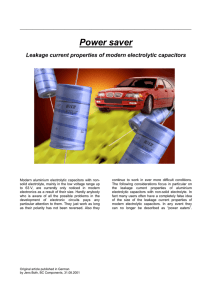 Leakage current properties of modern electrolytic capacitors
