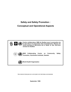 Safety and Safety Promotion: Conceptual and Operational Aspects