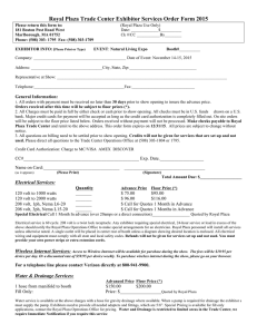 Royal Plaza Trade Center Exhibitor Services Order Form 2015
