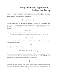 Supplementary Application 1: Radioactive Decay