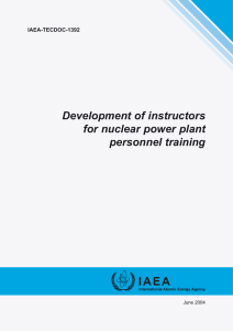 Development of instructors for nuclear power plant personnel training