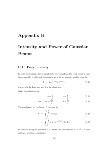 Appendix H Intensity and Power of Gaussian Beams