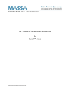 An Overview of Electroacoustic Transducers by Donald P. Massa