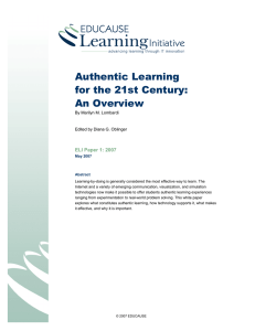 Authentic Learning for the 21st Century: An