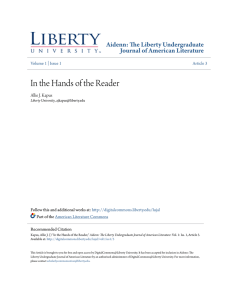 In the Hands of the Reader - DigitalCommons@Liberty University