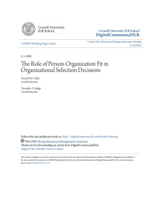 The Role of Person-Organization Fit in Organizational Selection