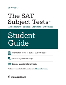 Getting Ready for the SAT Subject Tests