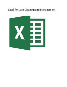 Excel for Data Cleaning and Management