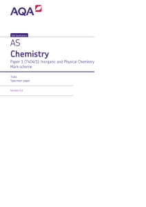 AS Chemistry Specimen mark scheme Paper 1
