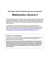 Mathematics General 2 Specimen Examination
