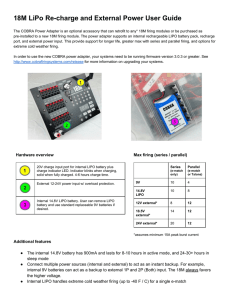 18M LiPo Recharge and External Power User Guide