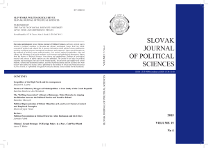 SLOVAK JOURNAL OF POLITICAL SCIENCES