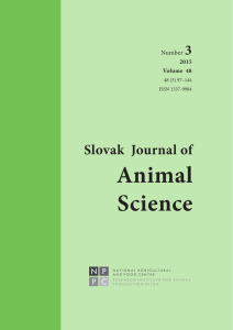 Slovak Journal of Animal Science