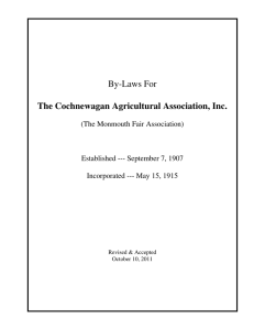 By-Laws For The Cochnewagan Agricultural Association, Inc.