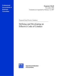Defining and Developing an Effective Code of Conduct