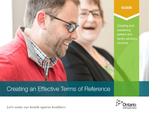 Creating an Effective Terms of Reference