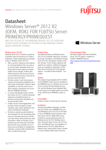 Datasheet Windows Server® 2012 R2 (OEM, ROK) FOR FUJITSU