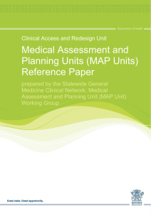 Medical Assessment and Planning Unit (MAP Unit) Reference Paper