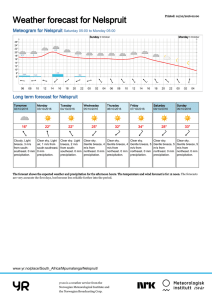 Weather forecast for Nelspruit