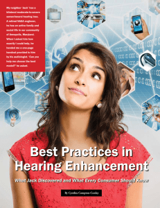 Best Practices in Hearing Enhancement