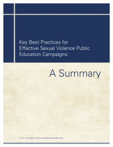 Key Best Practices for Effective Sexual Violence Public Education
