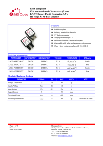 RoHS compliant 1310 nm multi-mode Transceiver (2 km) 1x9, ST