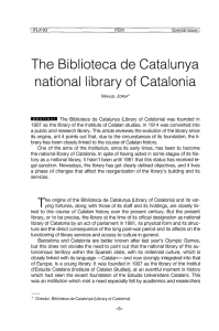 The Biblioteca de Catalunya national library of Catalonia