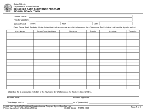 idhs child care assistance program sign-in / sign-out log