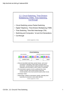 2.2 Circuit Switching, Time-Division Multiplexing (TDM), Time