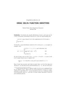 dirac delta function identities