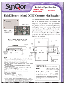 High Efficiency, Isolated DC/DC Converter, with Baseplate
