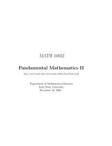 MATH 10032 Fundamental Mathematics II