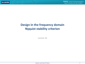 Design in the frequency domain Nyquist stability criterion