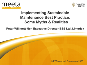 Implementing Sustainable Maintenance Best Practice: Some Myths