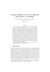 Adequate Elliptic Curve for Computing the Product of n Pairings
