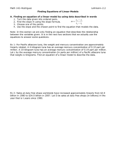 2.2 Finding Equations of Linear Models