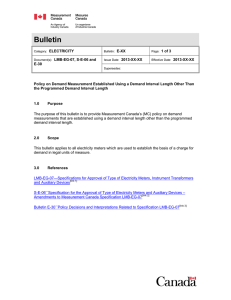 Policy on Demand Measurement Established Using a Demand