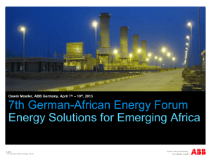 7th German-African Energy Forum Energy Solutions for Emerging